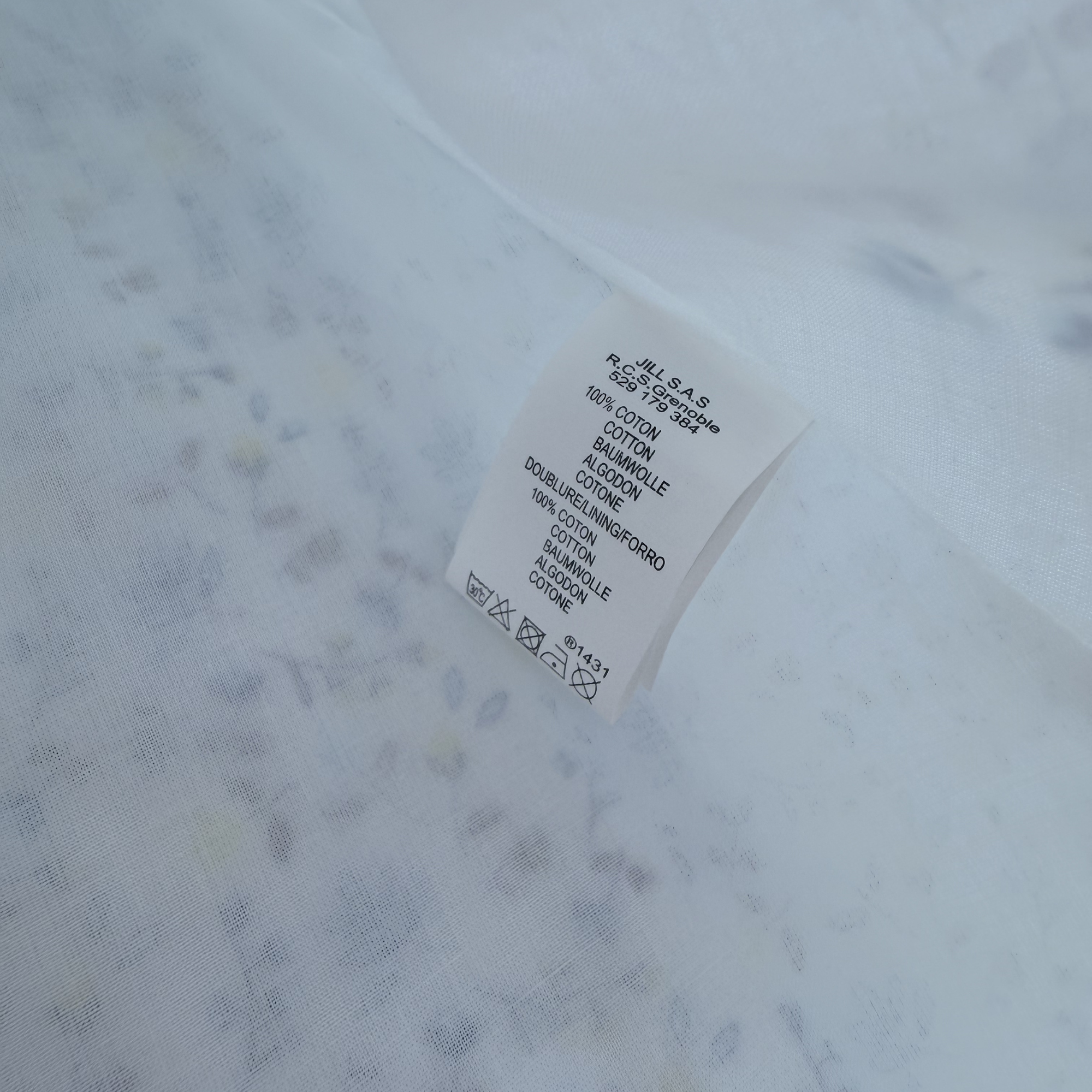 Robe fleurie blanche et bleu avec bloomer jaune — 6 mois