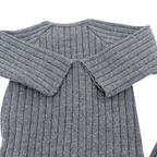 Ensemble maille côtelée anthracite bébé avec bonnet — 6 mois