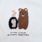Sweat bébé écru motif animaux “Winter Friends” - 3 mois