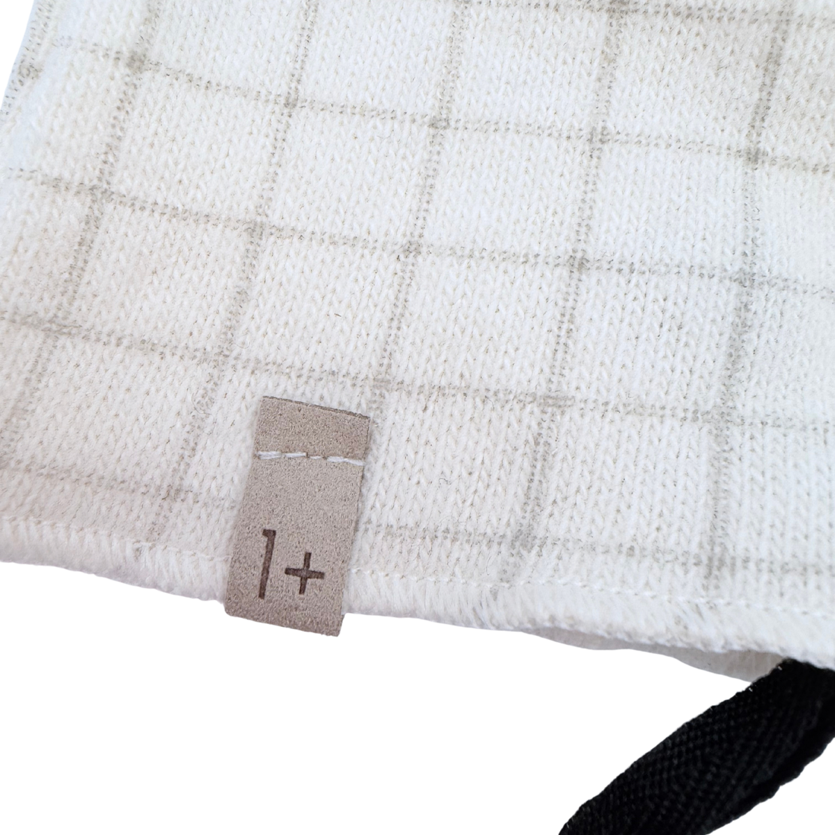 Bonnet bébé écru à carreaux en maille – 0-3 mois