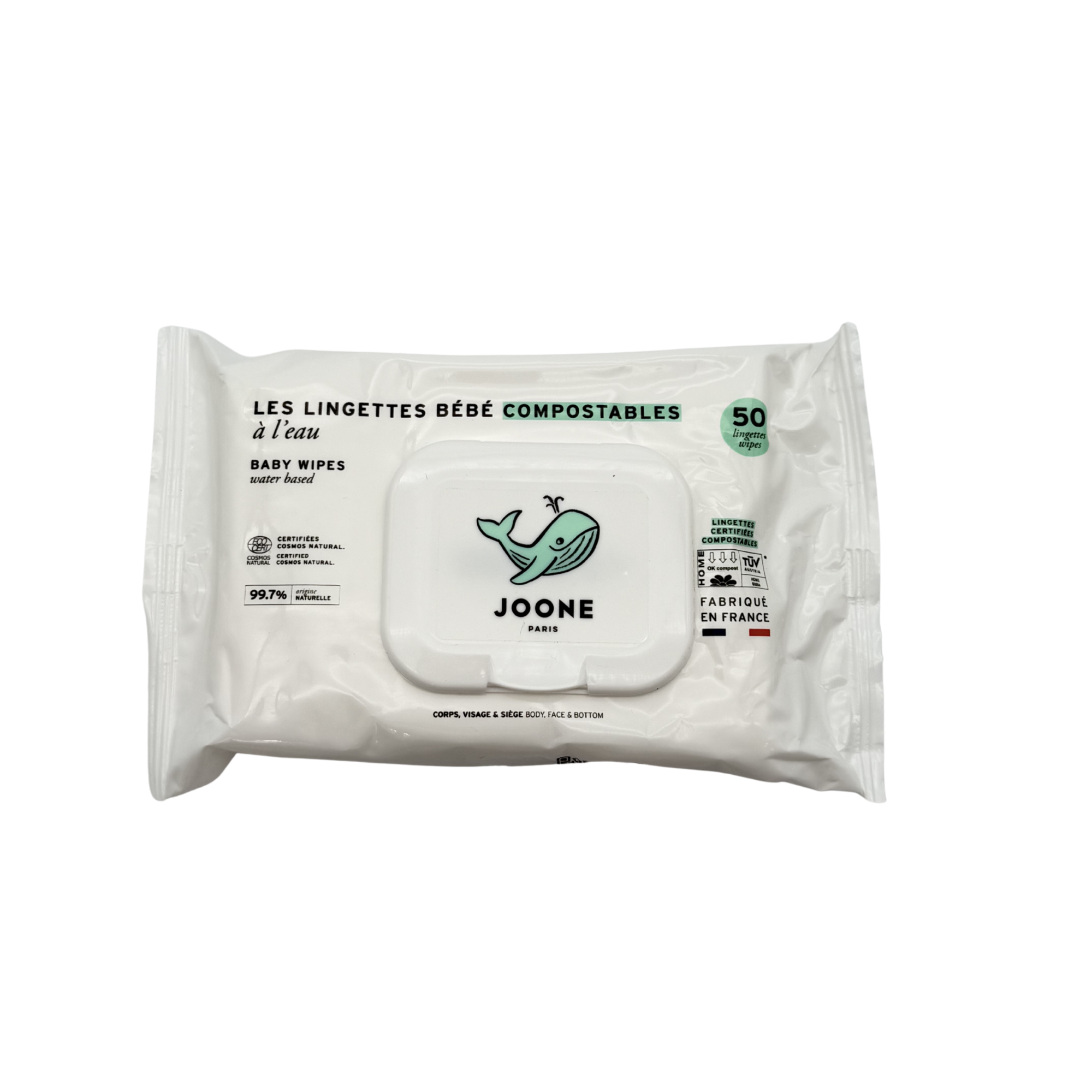 Lingettes Bébé Compostables à l'eau — 50 lingettes