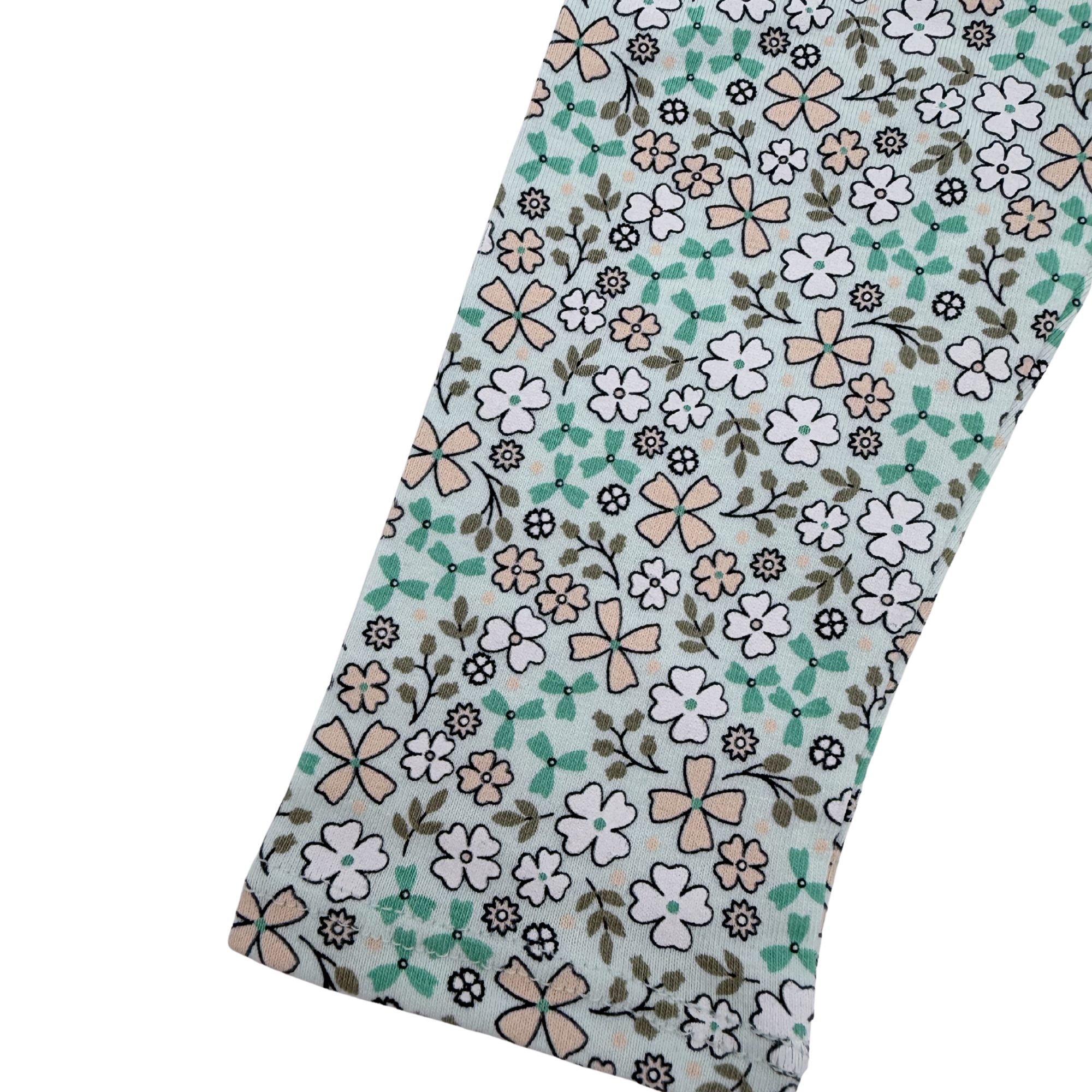 Legging fleuri vert d’eau — 12 mois