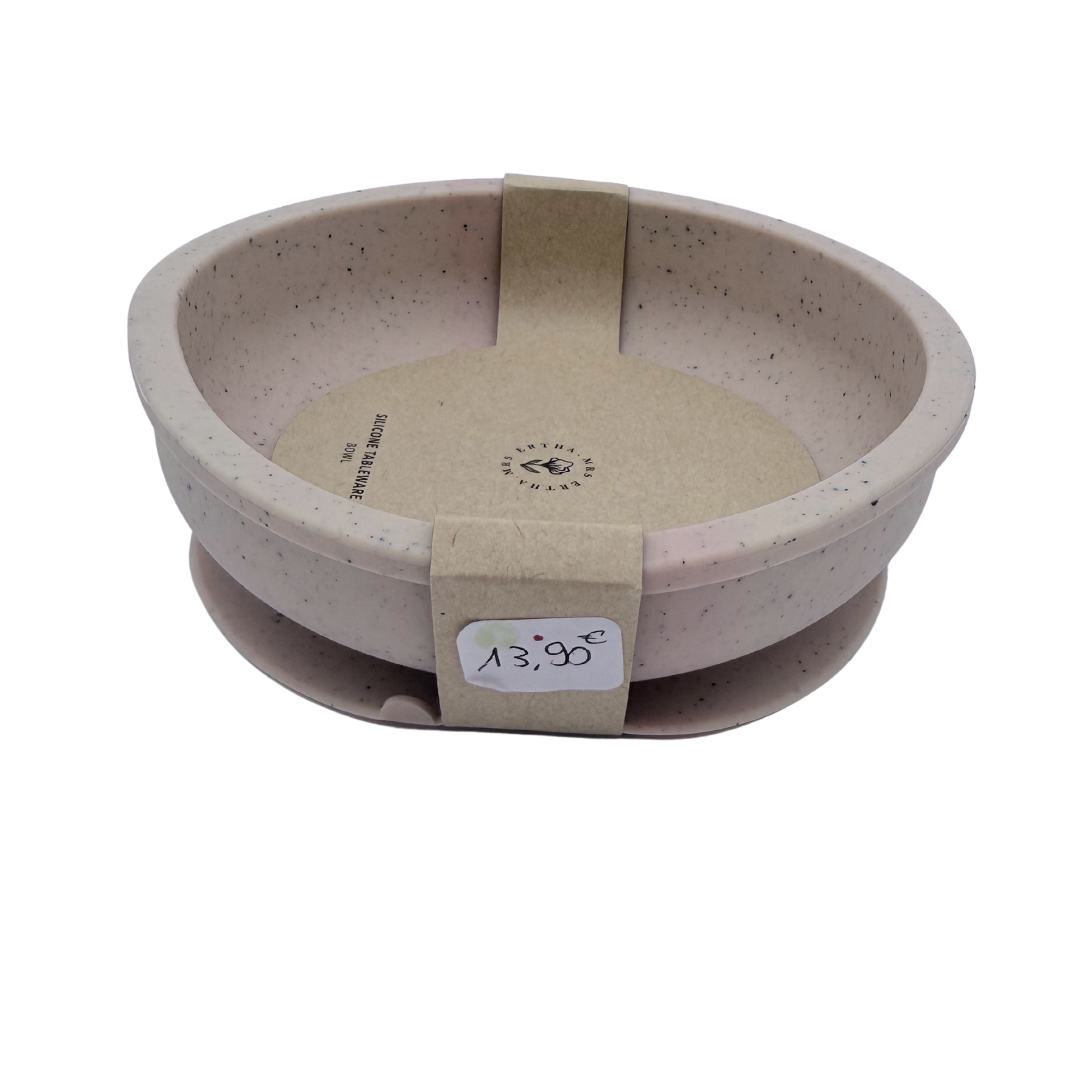 Bol ventouse en silicone rose moucheté