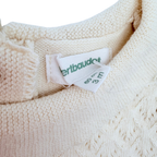Robe bébé beige en maille avec détails ajourés - 3 mois