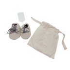 Chaussons écrus en sherpa à lacets rayés - 3-6 mois