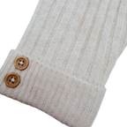Pantalon bébé écru en maille côtelée - 3 mois