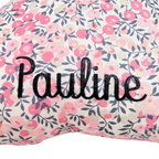Peluche musicale lapin fleuri personnalisée Pauline