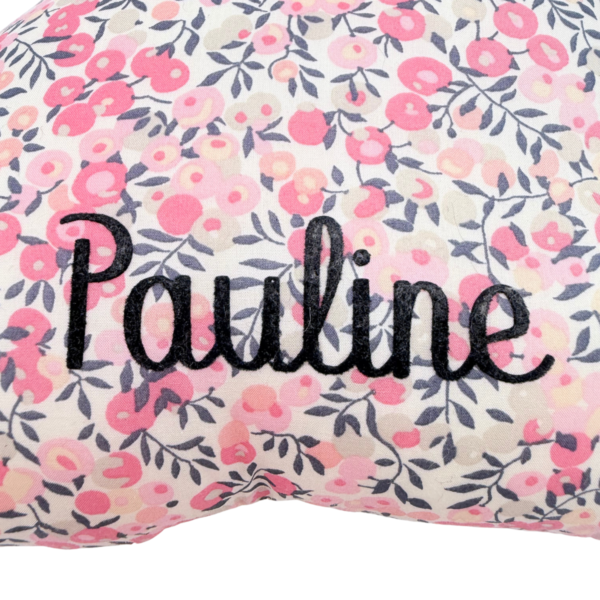 Peluche musicale lapin fleuri personnalisée Pauline