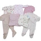 Lot de 7 pyjamas rose et écru - 0-3 mois