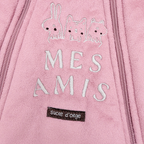 Combinaison pilote bébé rose à capuche et pieds intégrés - 6 mois
