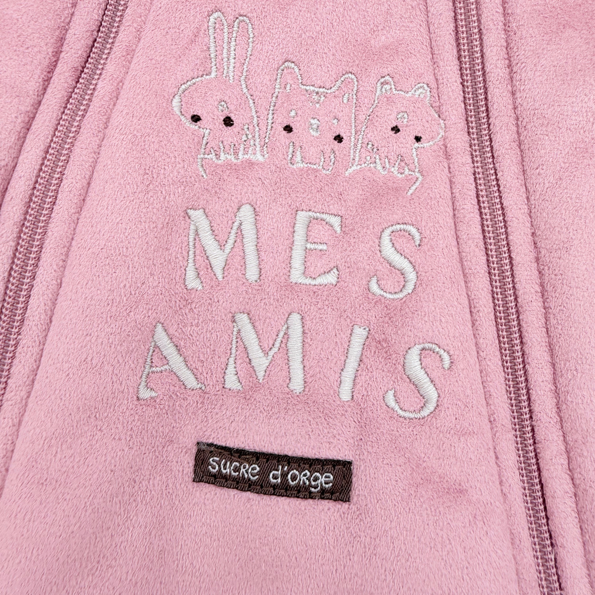 Combinaison pilote bébé rose à capuche et pieds intégrés - 6 mois