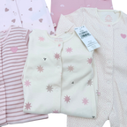 Lot de 7 pyjamas rose et écru - 0-3 mois