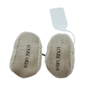 Chaussons écrus en sherpa à lacets rayés - 3-6 mois