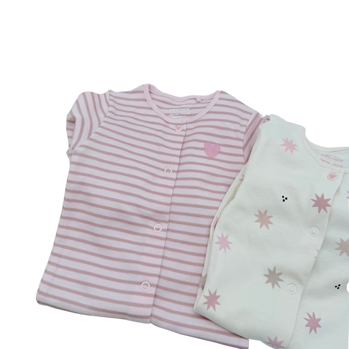 Lot de 7 pyjamas rose et écru - 0-3 mois