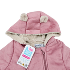 Combinaison pilote bébé rose à capuche et pieds intégrés - 6 mois