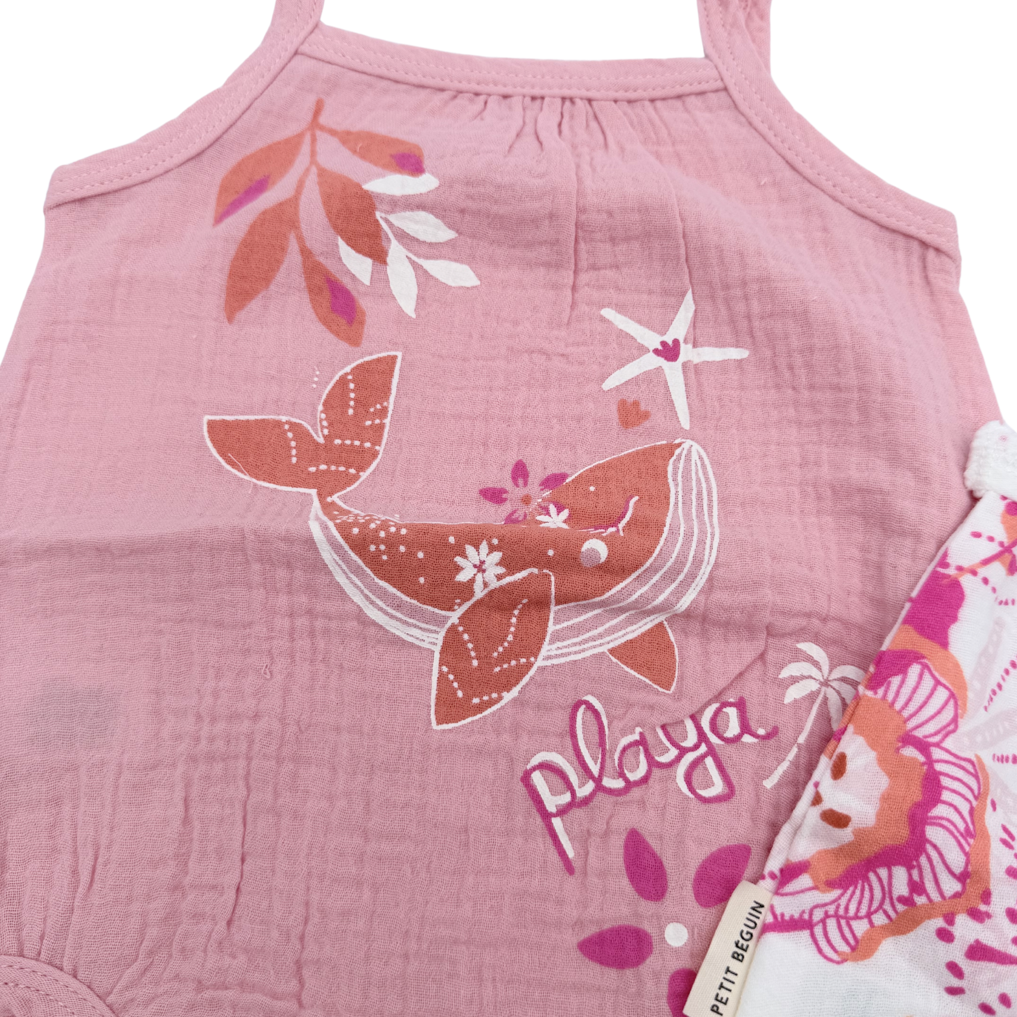 Lot de 2 bodies bretelles baleine — 9 mois