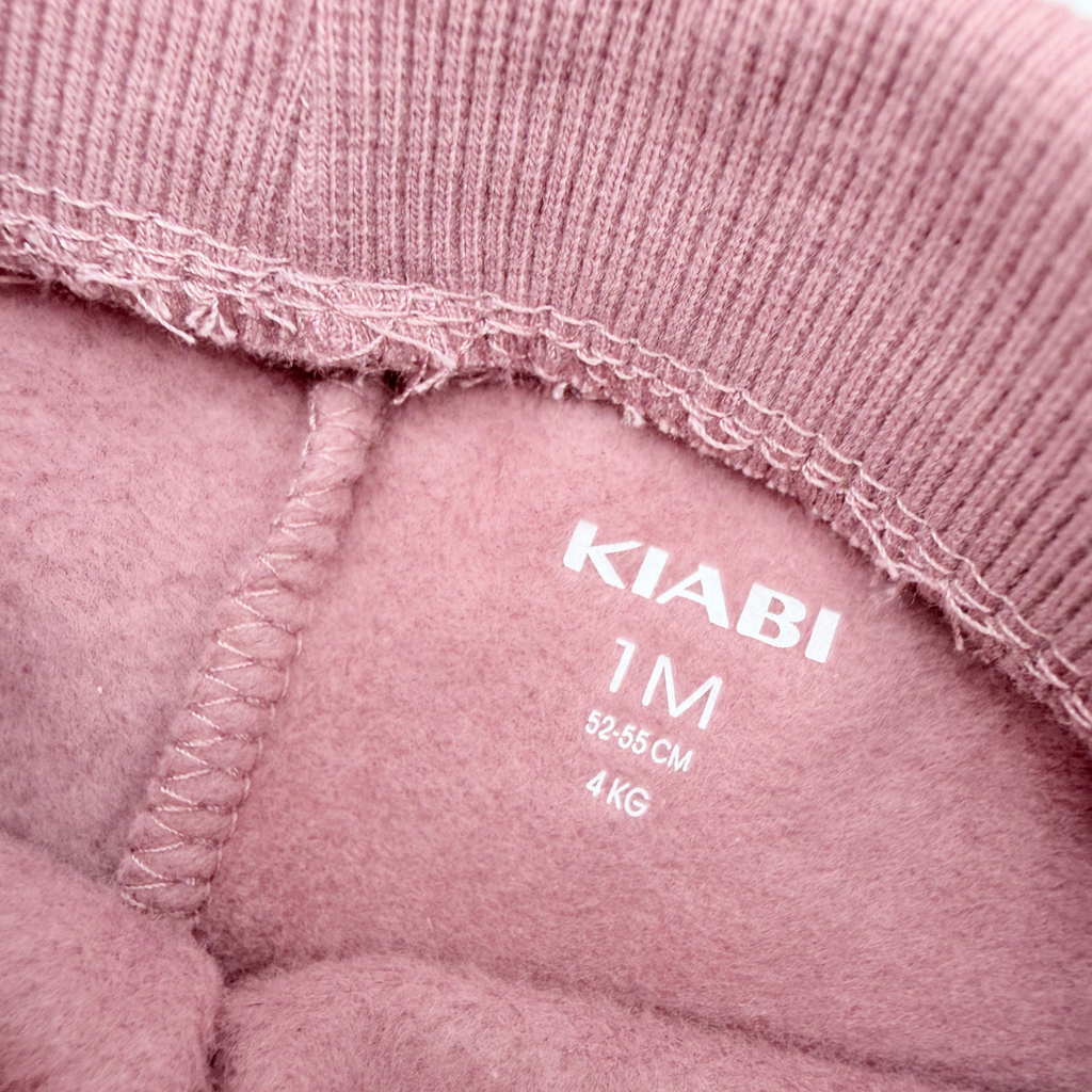 Ensemble bébé rose sweat zippé à capuche et pantalon - 1 mois