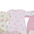 Lot de 7 pyjamas rose et écru - 0-3 mois