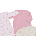 Lot de 7 pyjamas rose et écru - 0-3 mois