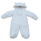 Combinaison pilote blanche en fausse fourrure - 3-6 mois
