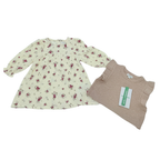 Ensemble bébé robe fleurie et pull sans manches beige - 6 mois