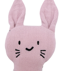 Hochet lapin rose pâle en coton biologique
