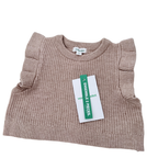 Ensemble bébé robe fleurie et pull sans manches beige - 6 mois