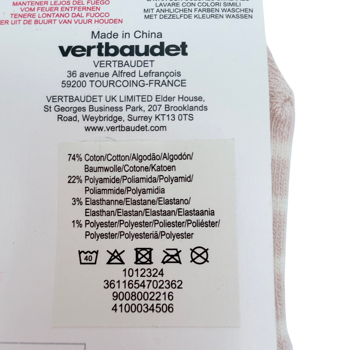 Lot de 3 paires de chaussettes rose et écru – 14-15