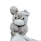 Doudou mouchoir âne gris et blanc