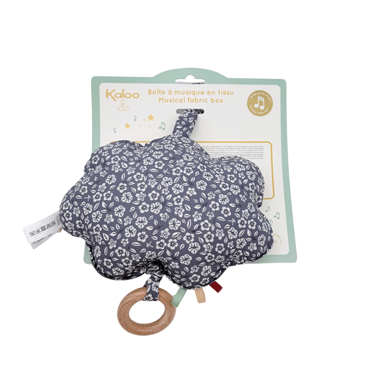 Boîte à musique en tissu nuage fleuri