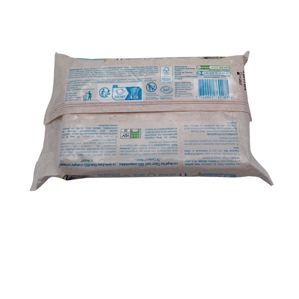 Lingettes bébé compostables pour peaux sensibles - 58