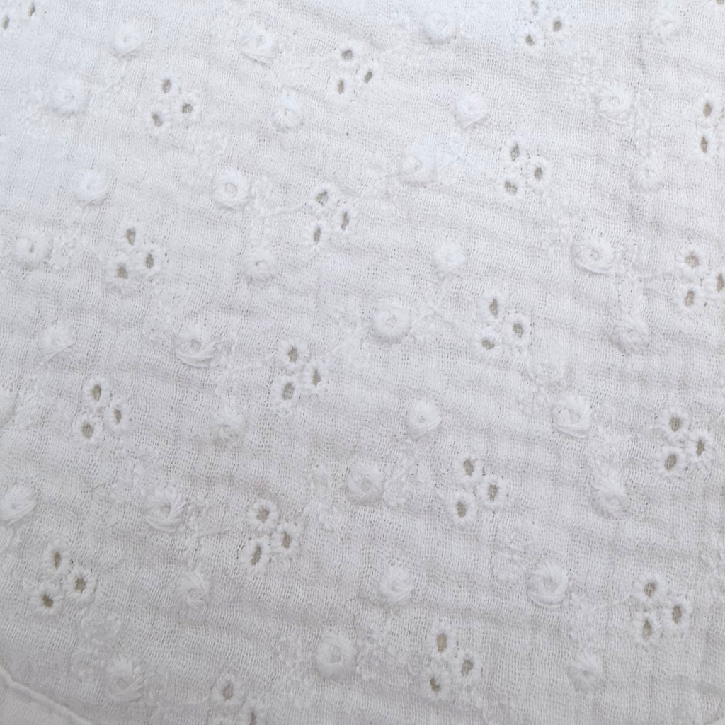 Lot de 2 bavoirs gaze de coton blancs