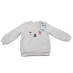 Sweat bébé écru effet peluche motif ourson – 24 mois