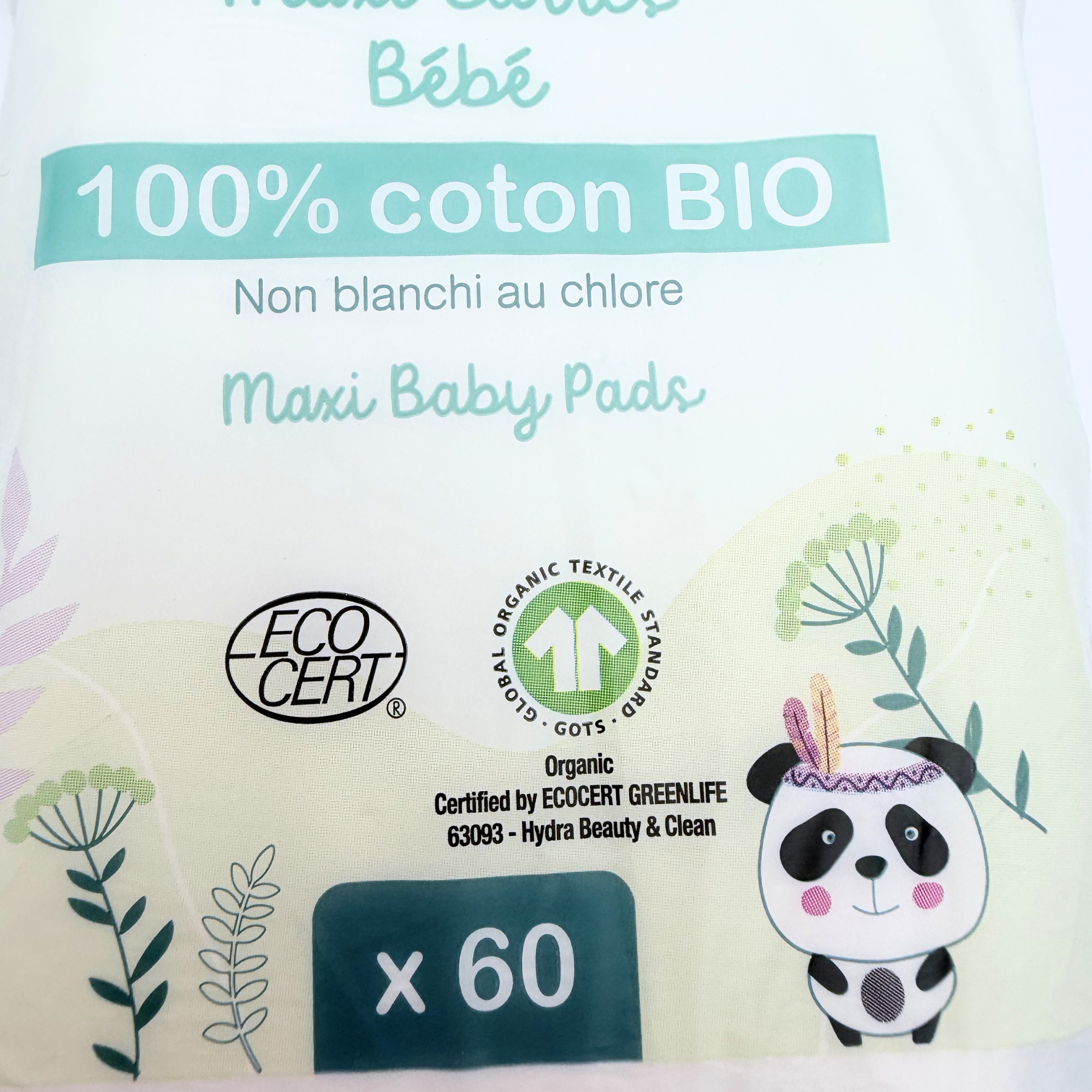 Maxi carrés bébé en coton biologique — Lot de 60