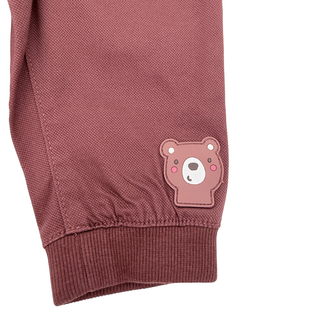 Pantalon bordeaux à bretelles - 6 mois