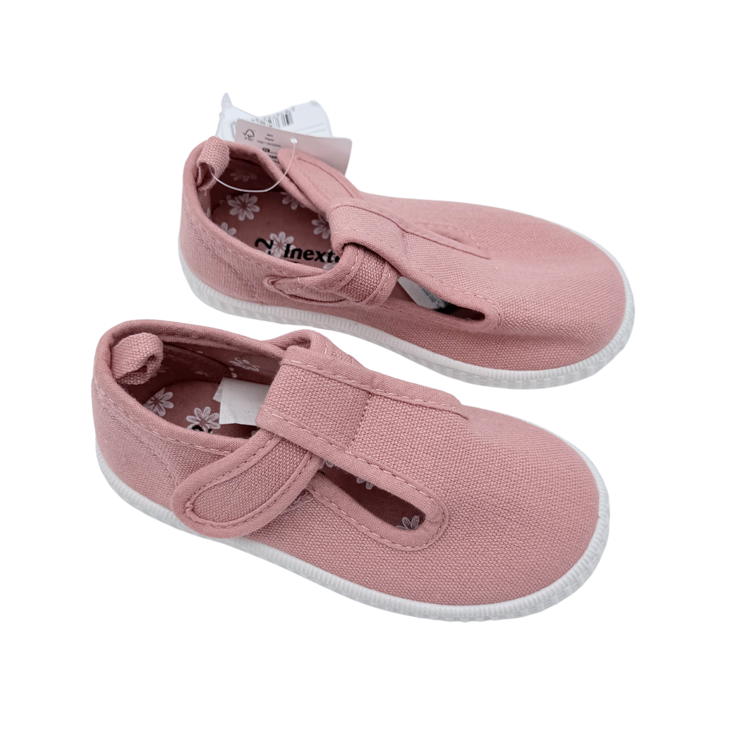 Chaussures en toile roses à scratch – 22