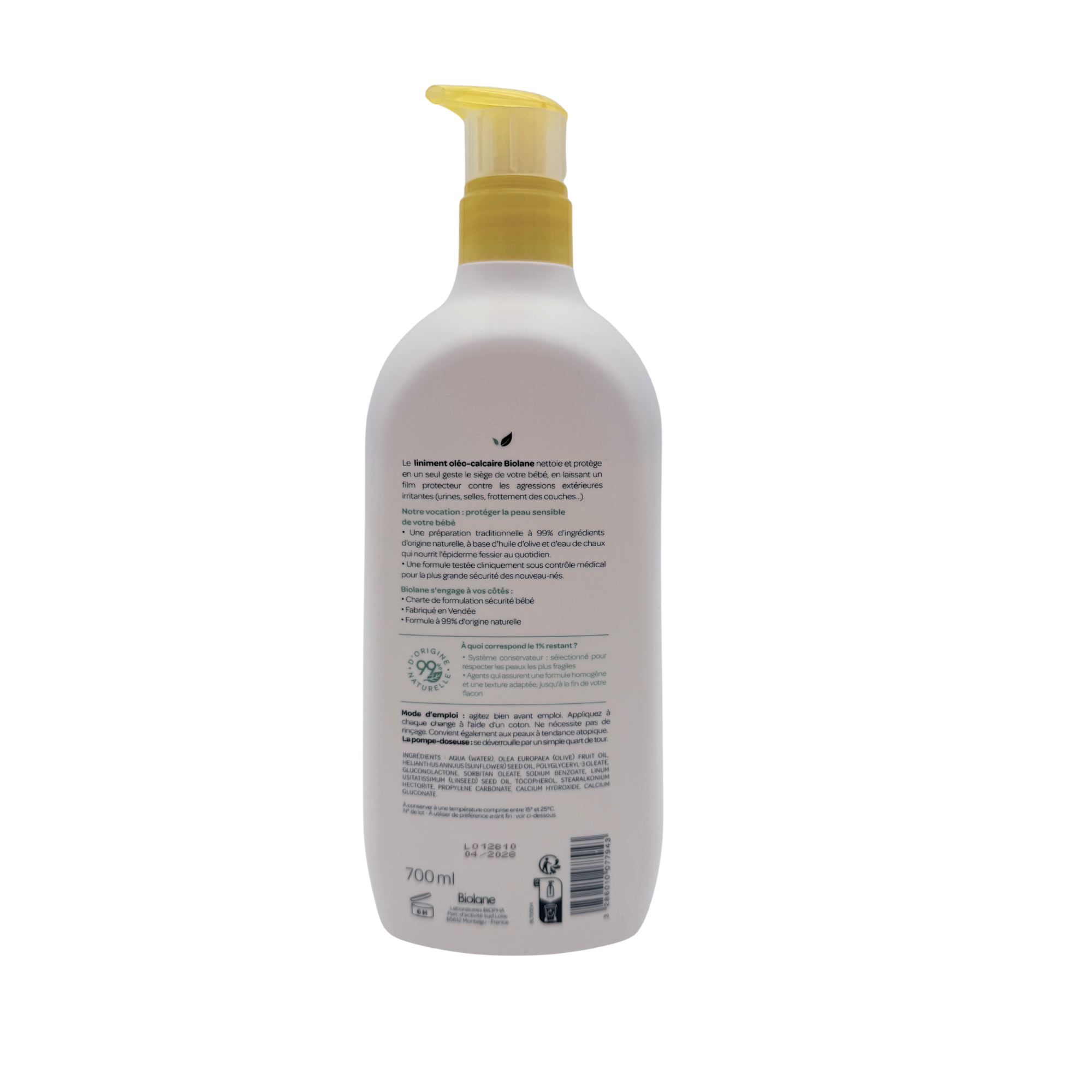Liniment oléo-calcaire à l’huile d’olive — 700 ml