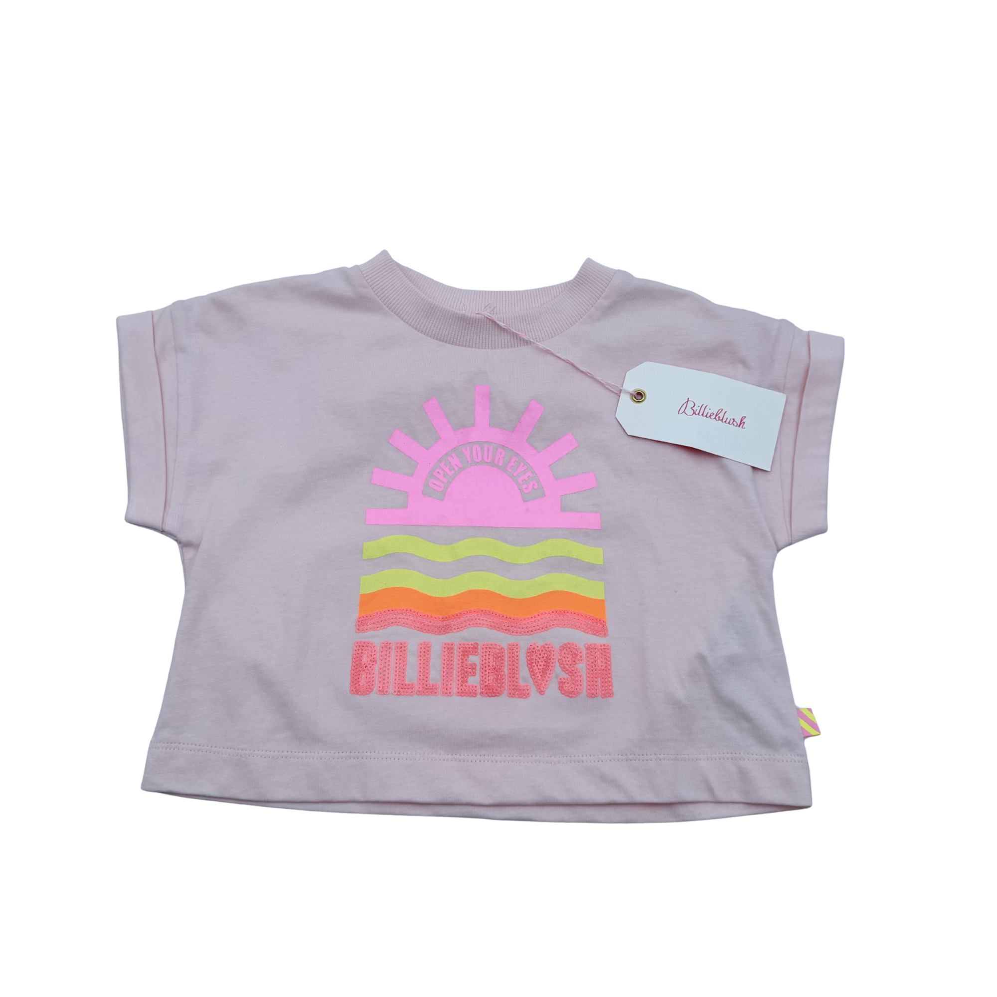 T-shirt fille rose pastel imprimé multicolore - 4 ans