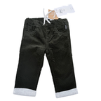 Pantalon bébé vert foncé en velours côtelé - 4-6 mois