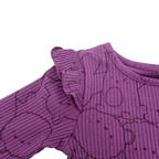T-shirt côtelé violet à volants Miffy — 6-9 mois