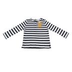 T-shirt bébé marinière blanc et bleu marine à manches longues - 24 mois