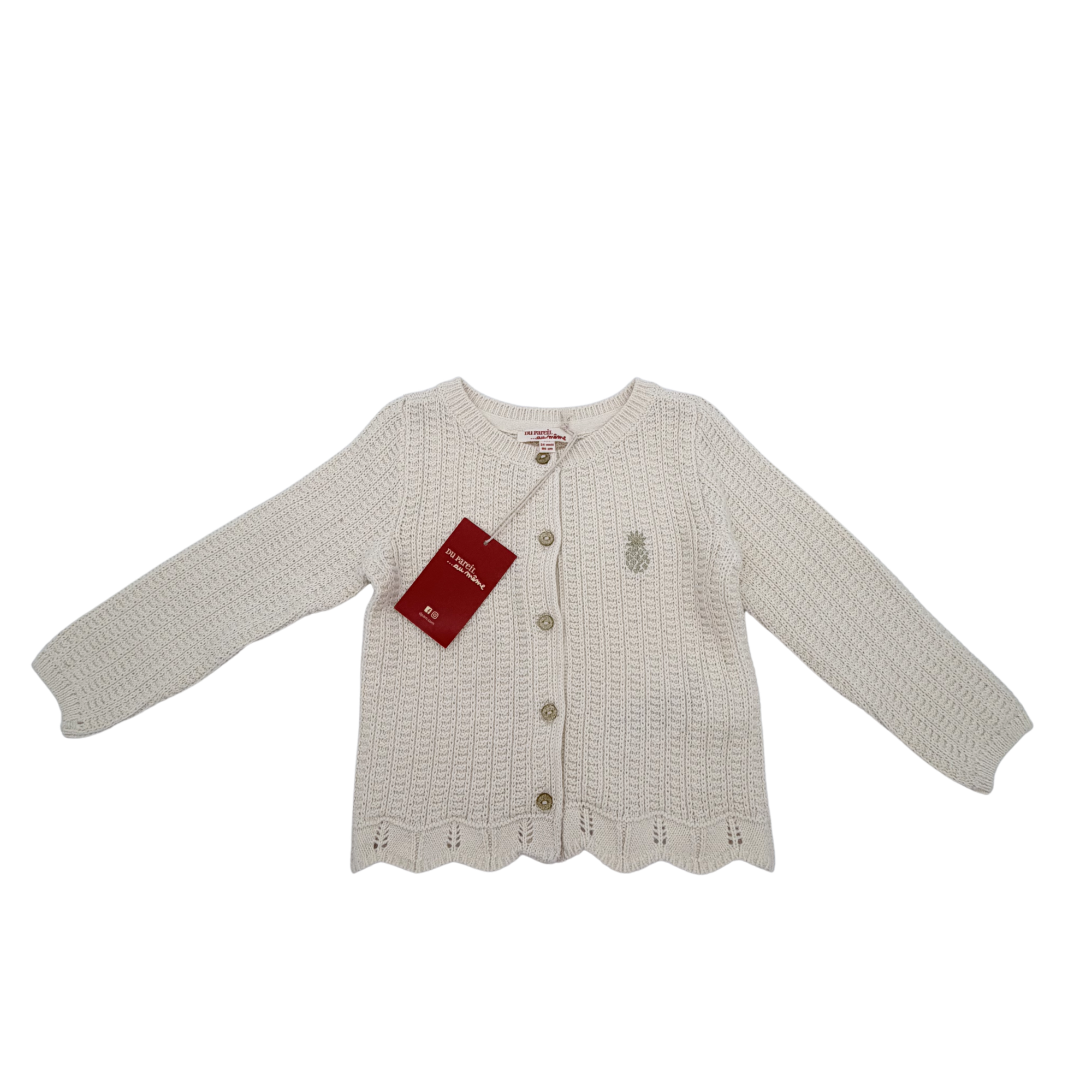 Gilet maille écru — 24 mois