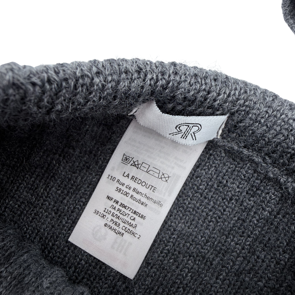 Ensemble maille côtelée anthracite bébé avec bonnet — 6 mois