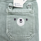 Pantalon bébé en denim vert kaki - 6 mois