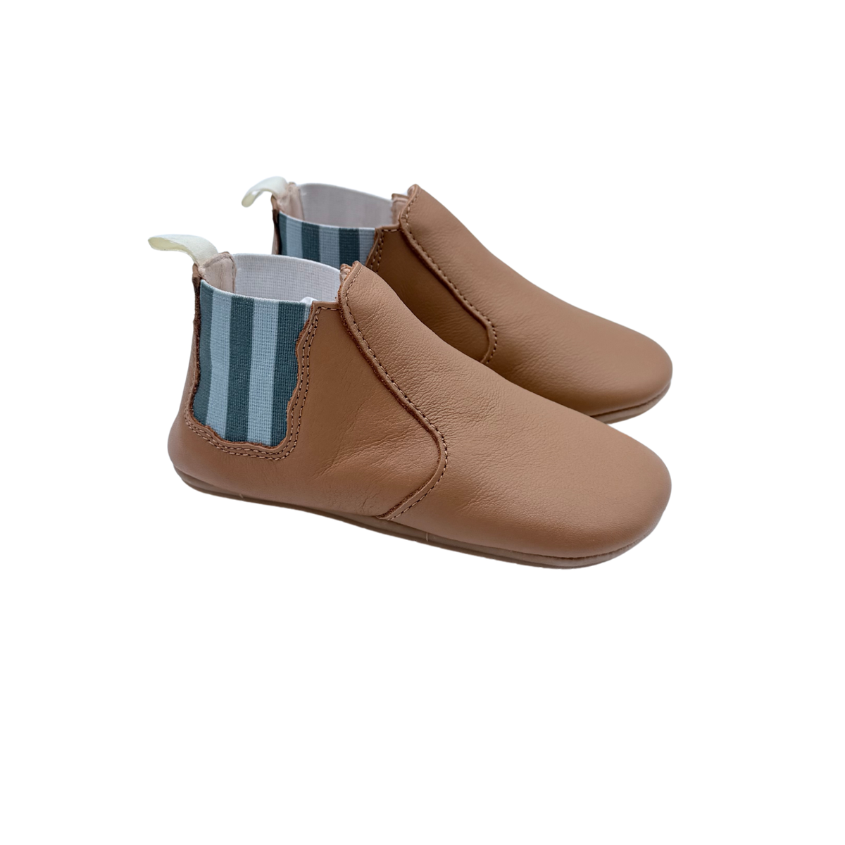 Chaussons premiers pas en cuir camel - 21