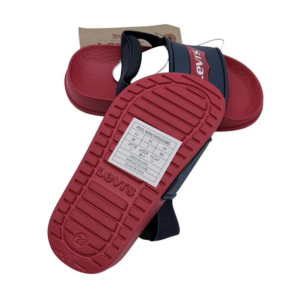 Claquettes bleu marine et rouge - 23