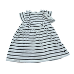 Robe marinière blanche et noire à volants — 6 mois