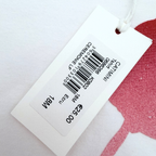 T-shirt blanc fleur rose métallisée — 18 mois