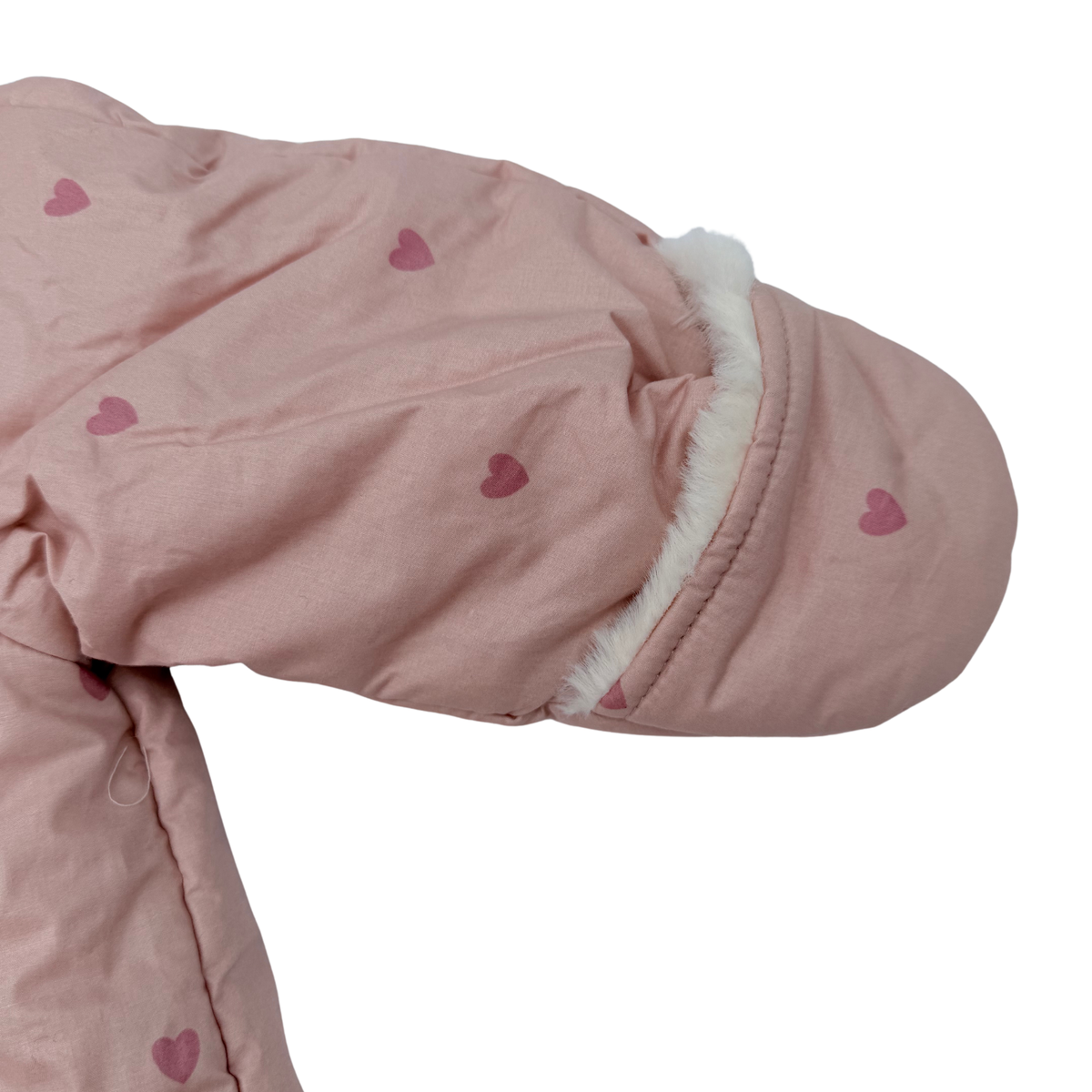 Combinaison pilote rose à petits cœurs - 6 mois
