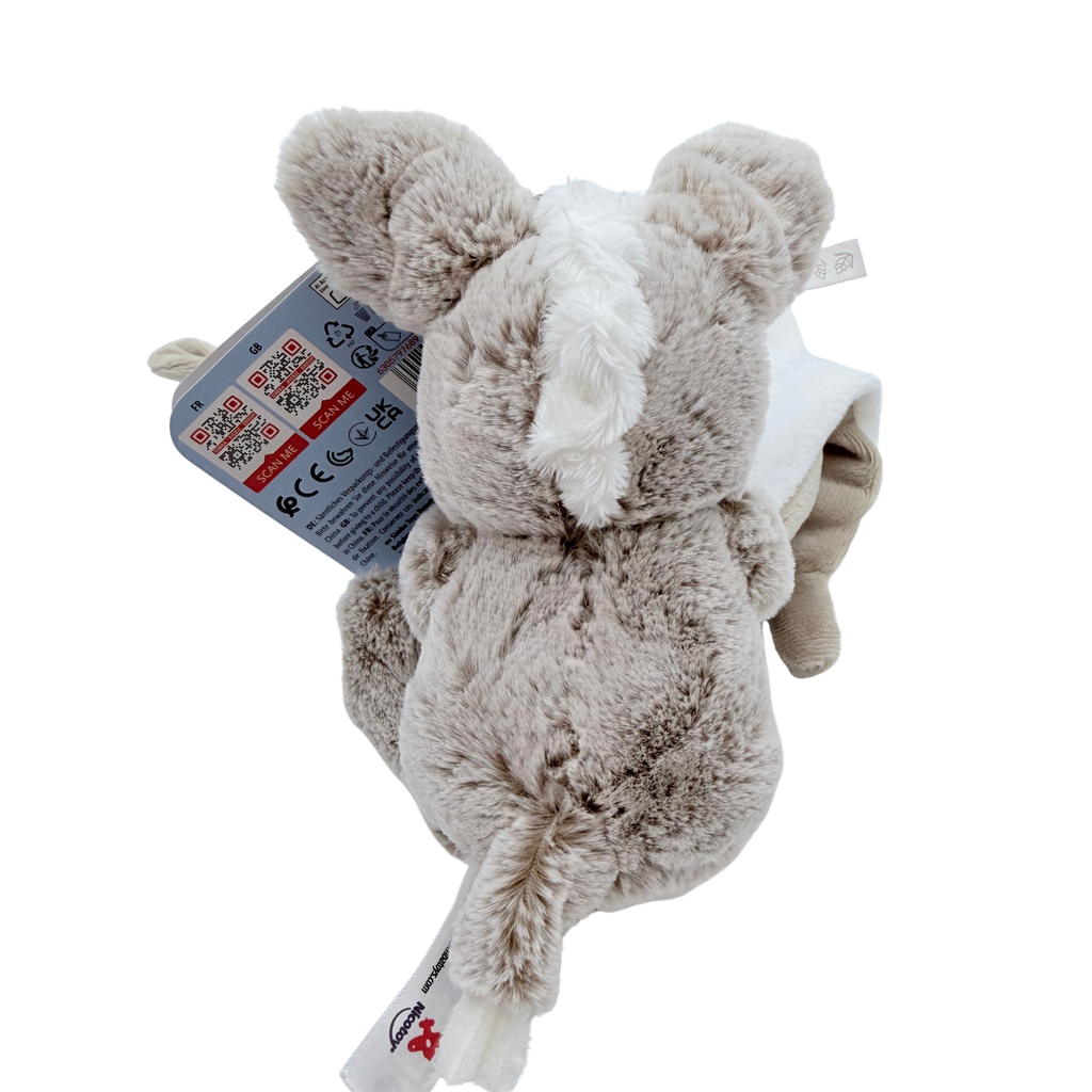 Doudou mouchoir âne gris et blanc